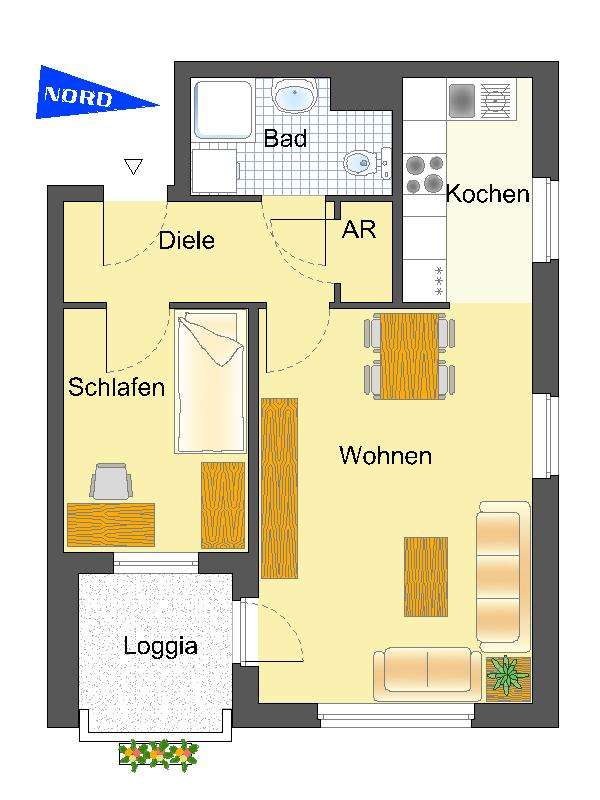 Thumbnail-Wohnung zum Mieten in Recklinghausen 429,00 € 47.89 m²