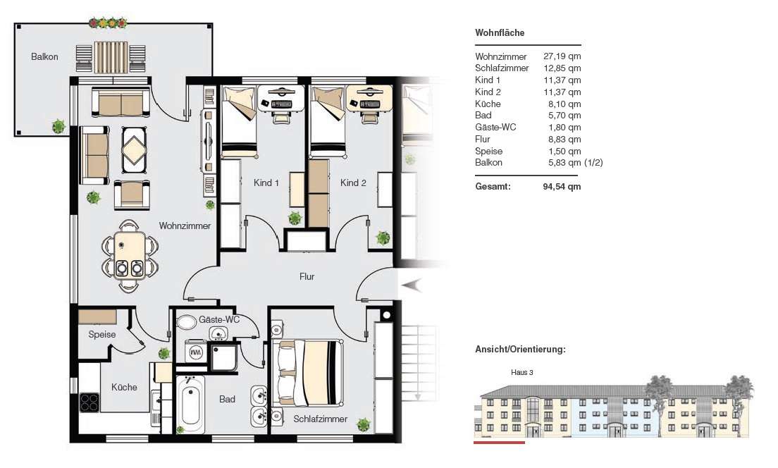 Thumbnail-Wohnung zum Mieten in Mindelheim 965,00 € 94.5 m²