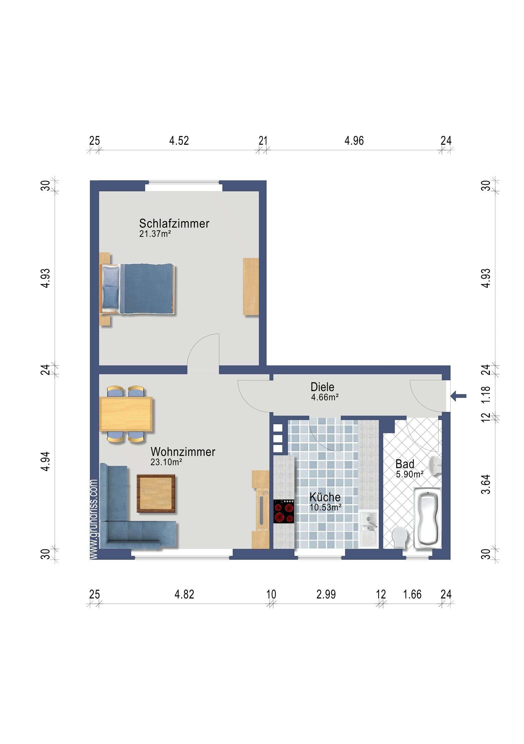 Thumbnail-Wohnung zum Mieten in Essen 475,00 € 65.81 m²
