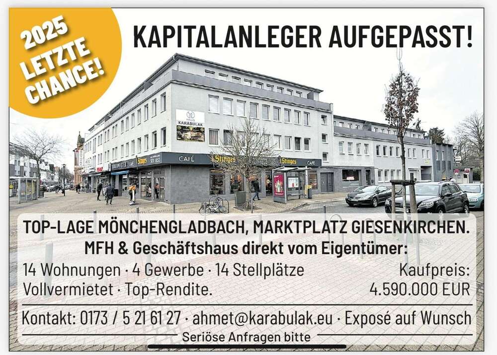 Thumbnail-Haus zum Kaufen in Nordrhein-Westfalen - Mönchengladbach 4.590.000,00 € 1296 m²