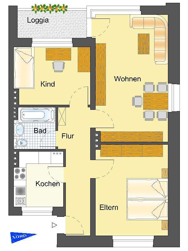 Thumbnail-Wohnung zum Mieten in Bielefeld 566,00 € 65.65 m²
