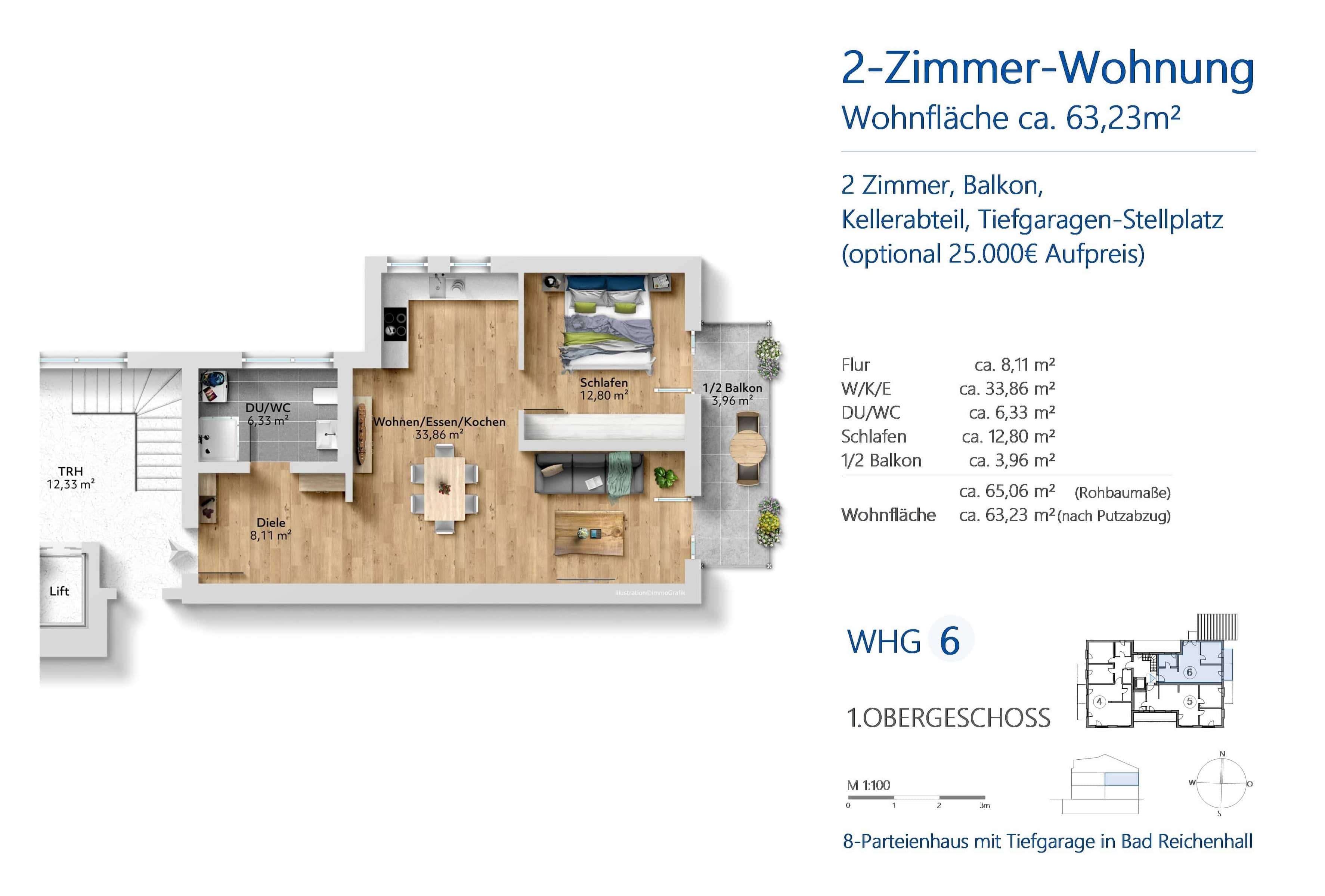 Thumbnail-Wohnung zum Kaufen in Bad Reichenhall 411.000,00 € 63.23 m²