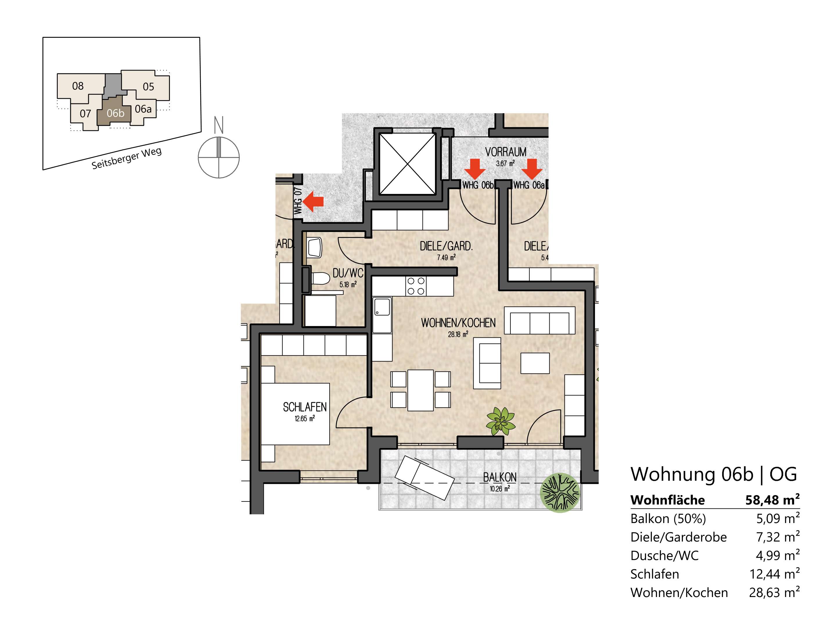 Thumbnail-Wohnung zum Mieten in Hüttlingen 790,00 € 58.48 m²
