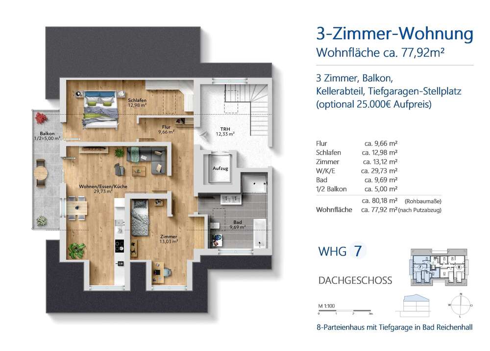 Thumbnail-Wohnung zum Kaufen in Bad Reichenhall 491.000,00 € 77.92 m²