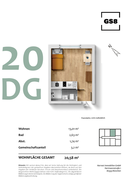 Thumbnail-Wohnung zum Kaufen in München 341.405,48 € 20.57 m²