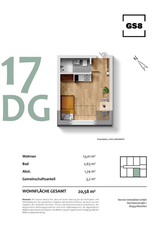 Thumbnail-Wohnung zum Kaufen in München 338.319,93 € 20.57 m²