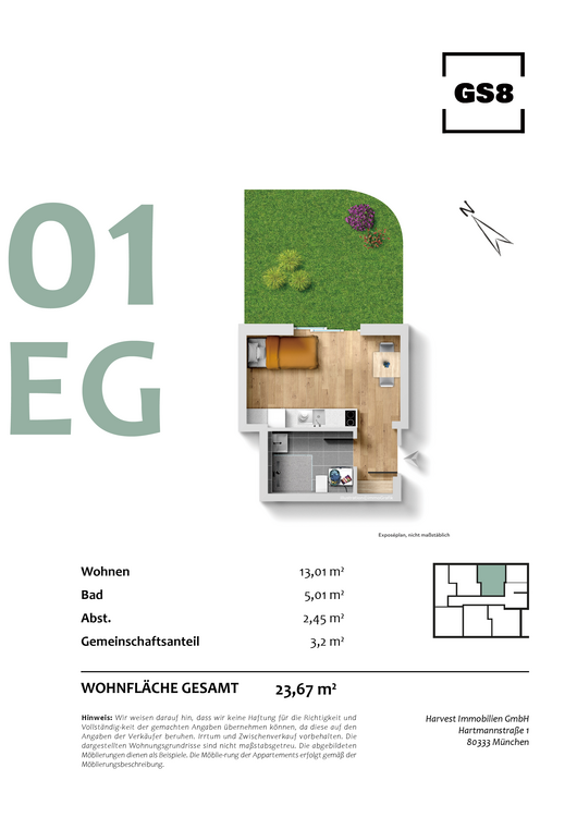 Thumbnail-Wohnung zum Kaufen in München 372.462,20 € 23.67 m²