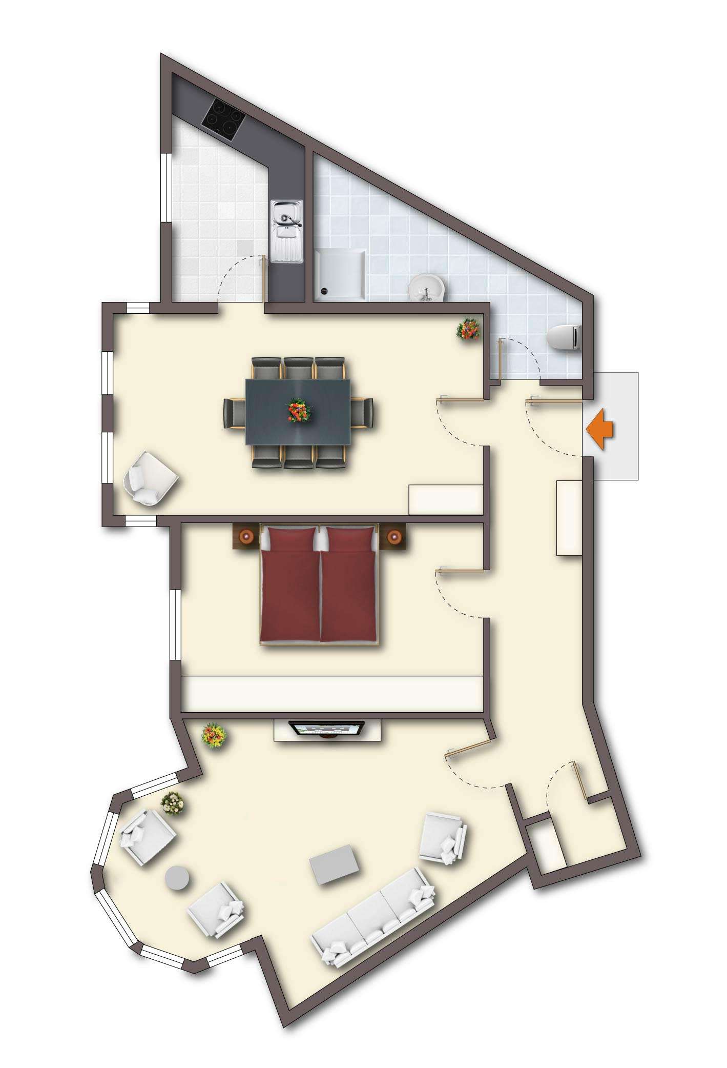 Thumbnail-Wohnung zum Mieten in Bottrop 670,00 € 89 m²