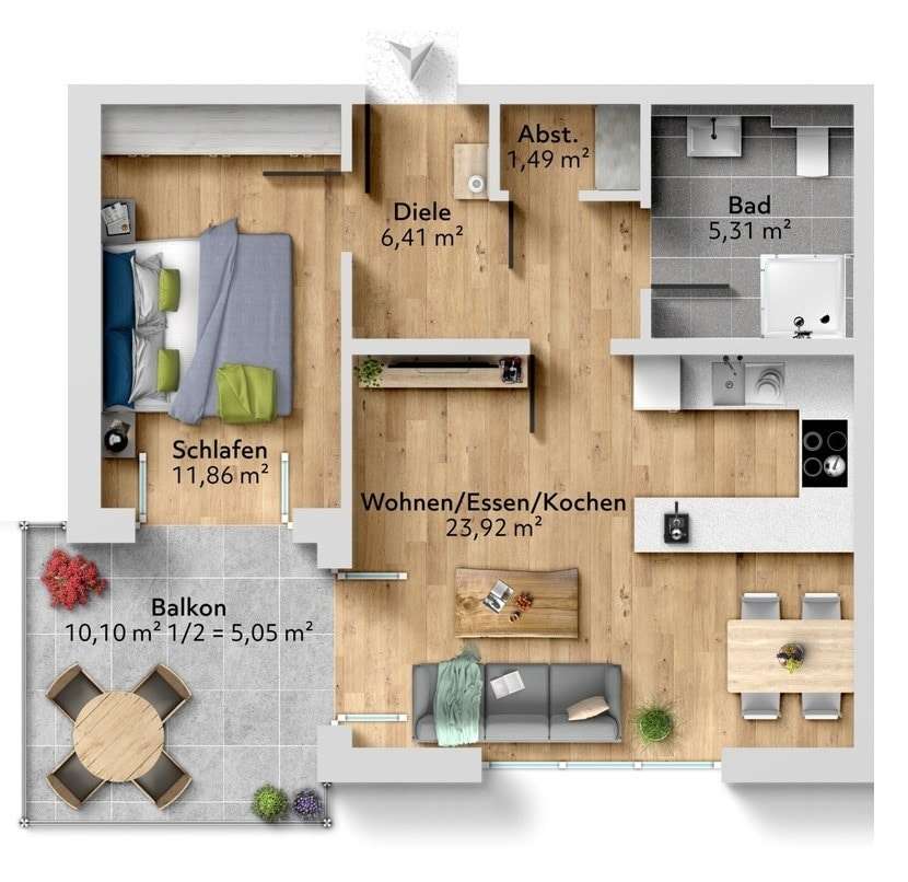 Thumbnail-Wohnung zum Kaufen in Weikersheim 233.452,80 € 54.04 m²