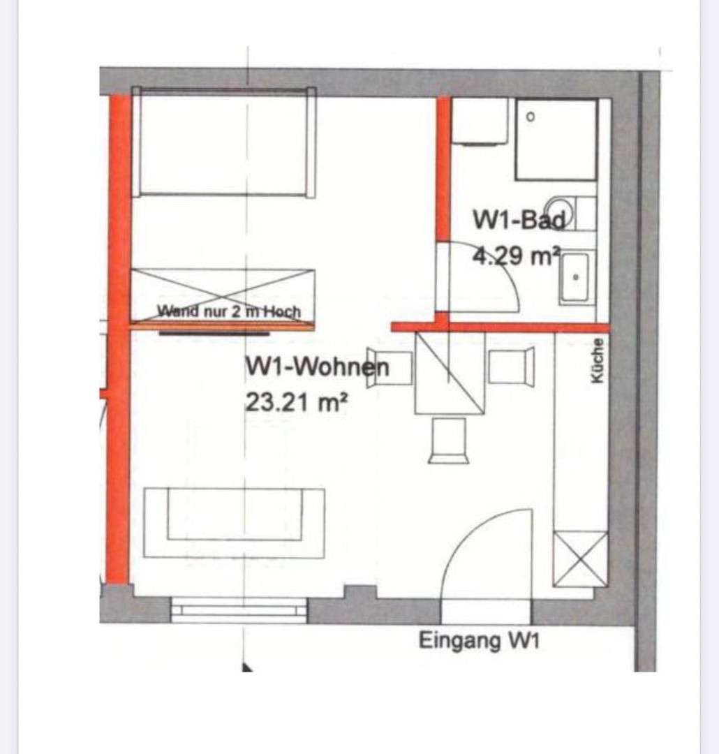 Thumbnail-Wohnung zum Mieten in Karlsruhe 740,00 € 27.5 m²