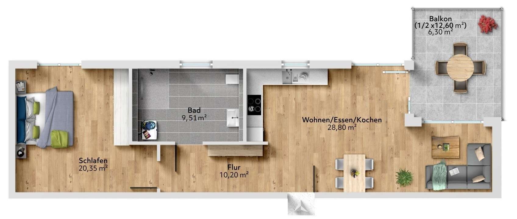 Thumbnail-Wohnung zum Kaufen in Weikersheim 319.430,00 € 75.16 m²