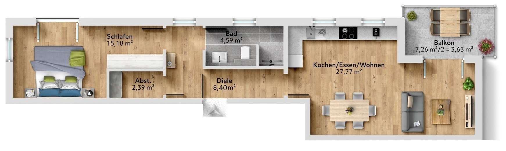 Thumbnail-Wohnung zum Kaufen in Weikersheim 267.667,20 € 61.96 m²