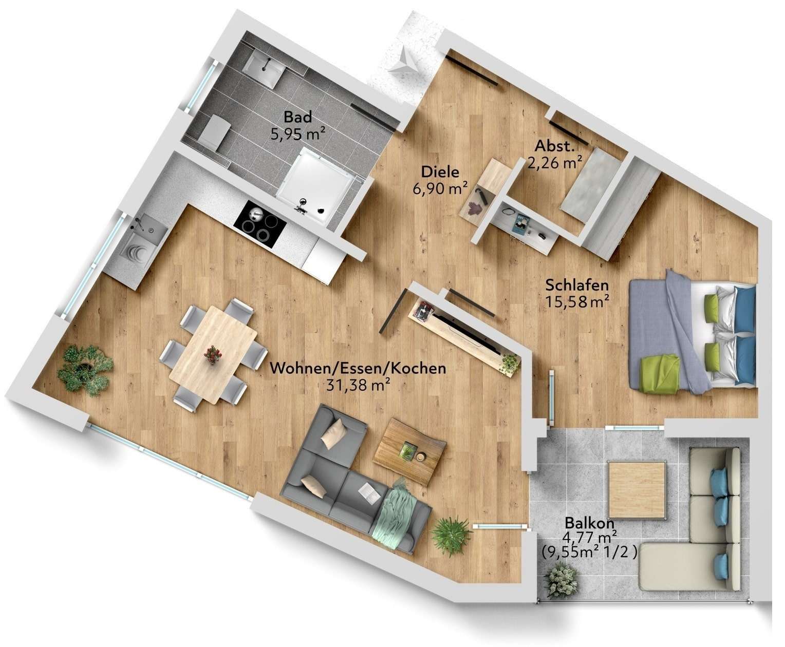 Thumbnail-Wohnung zum Kaufen in Weikersheim 288.748,80 € 66.84 m²