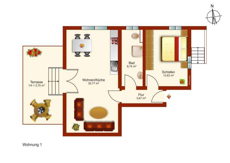 Thumbnail-Wohnung zum Kaufen in Peißenberg 323.000,00 € 58.84 m²