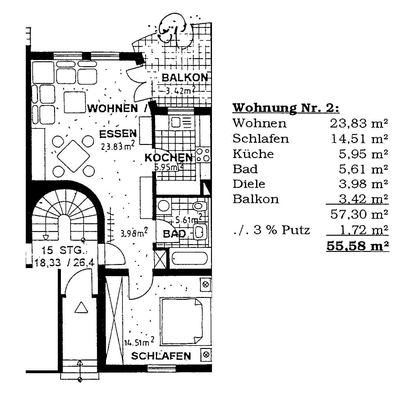 Thumbnail-Wohnung zum Mieten in Biberach-Rissegg 735,00 € 56 m²