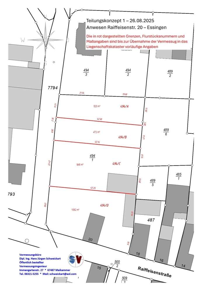 Thumbnail-Grundstück zu verkaufen in Essingen 135.200,00 € 520 m²