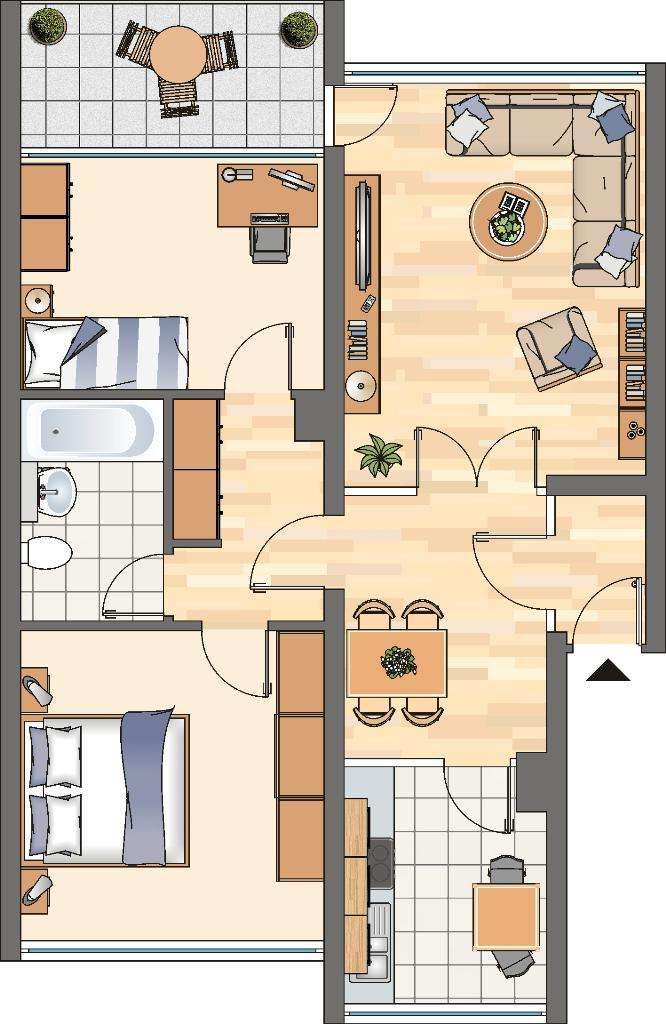 Thumbnail-Wohnung zum Mieten in Holzwickede 366,47 € 74.78 m²