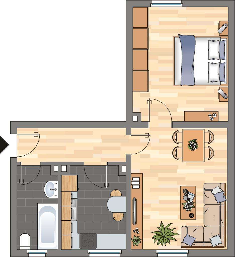 Thumbnail-Wohnung zum Mieten in Herne 379,00 € 45.55 m²