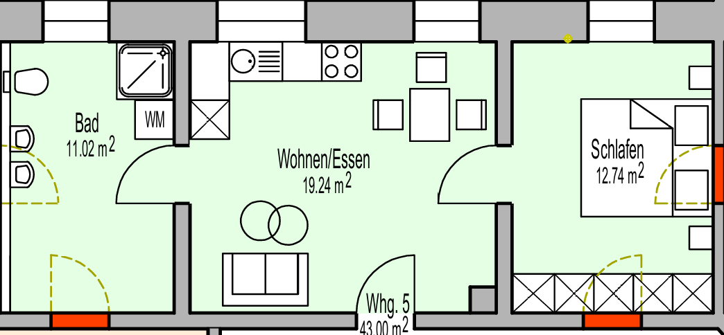 Thumbnail-Wohnung zum Mieten in Bad Mergentheim 595,55 € 43 m²