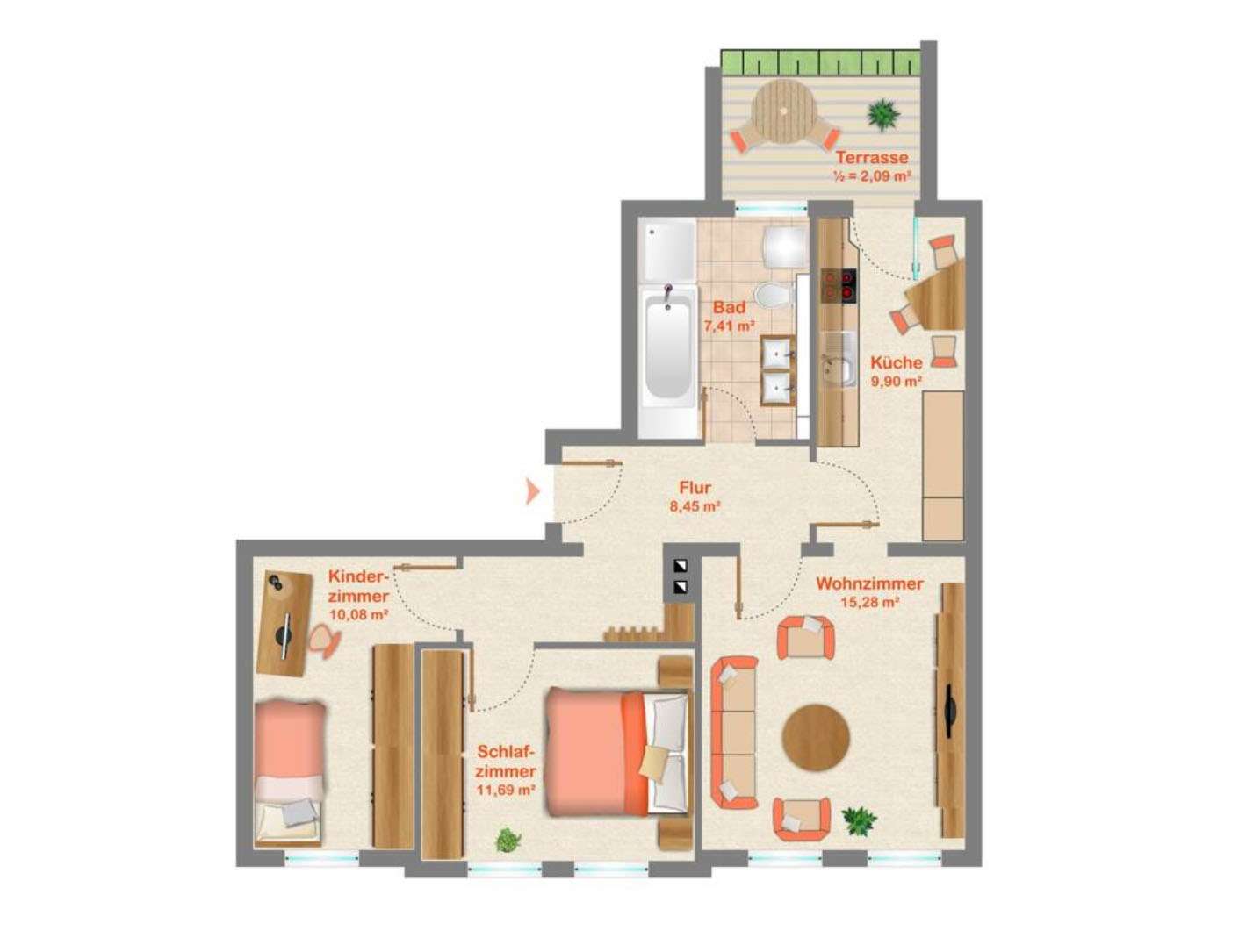 Thumbnail-Wohnung zum Kaufen in Altenburg 69.000,00 € 64.9 m²