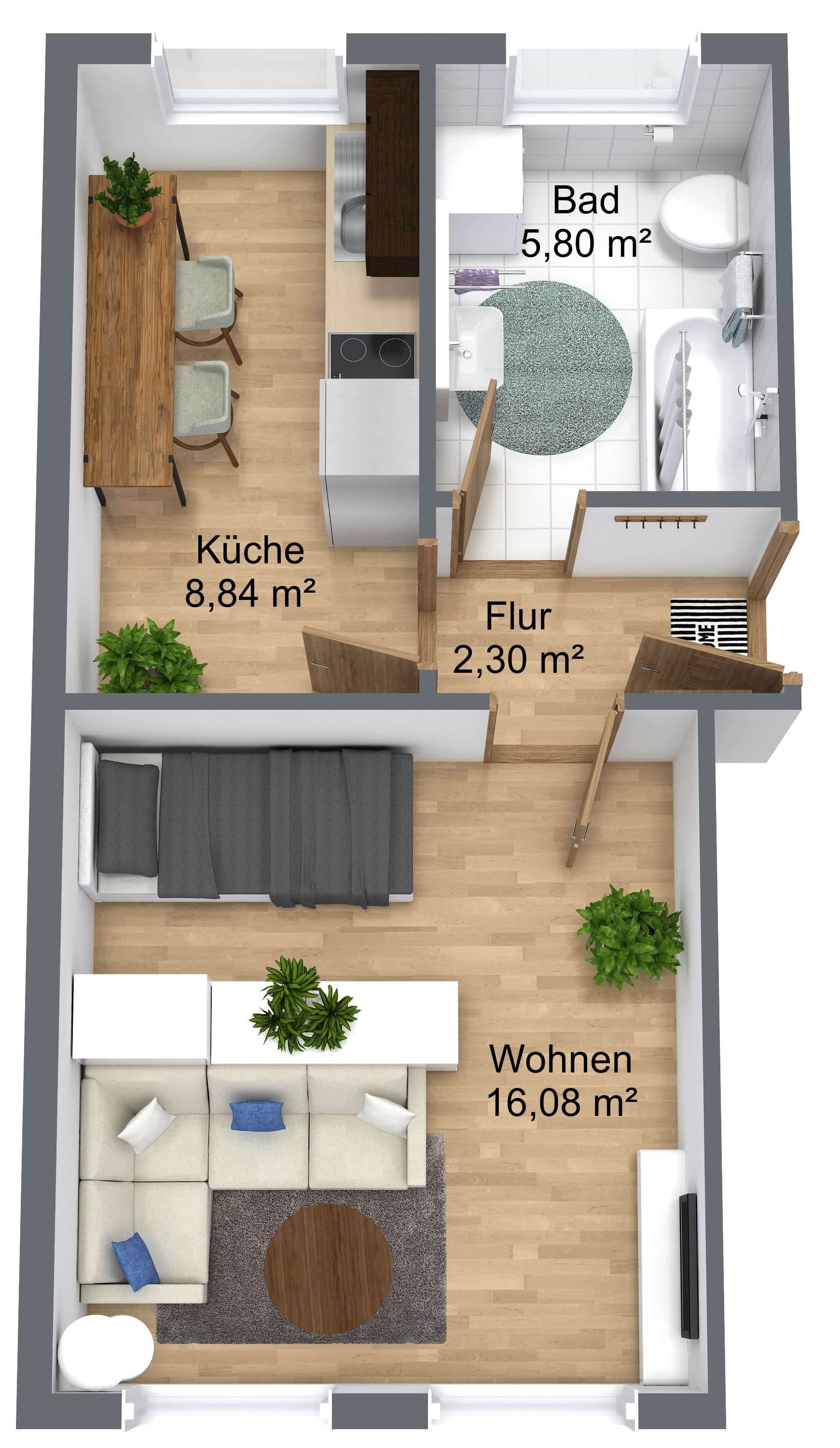 Thumbnail-Wohnung zum Mieten in Reichenbach im Vogtland 180,00 € 33 m²