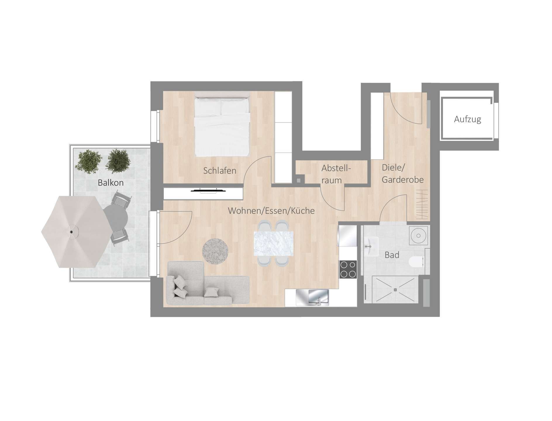 Thumbnail-Wohnung zum Mieten in Besigheim 1.050,00 € 57.2 m²