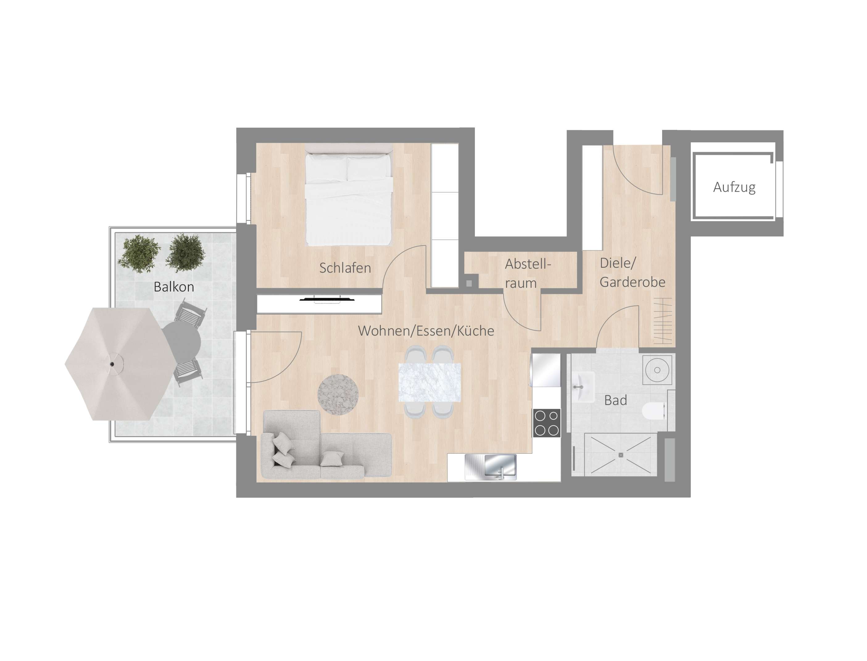 Thumbnail-Wohnung zum Mieten in Besigheim 1.050,00 € 57.2 m²