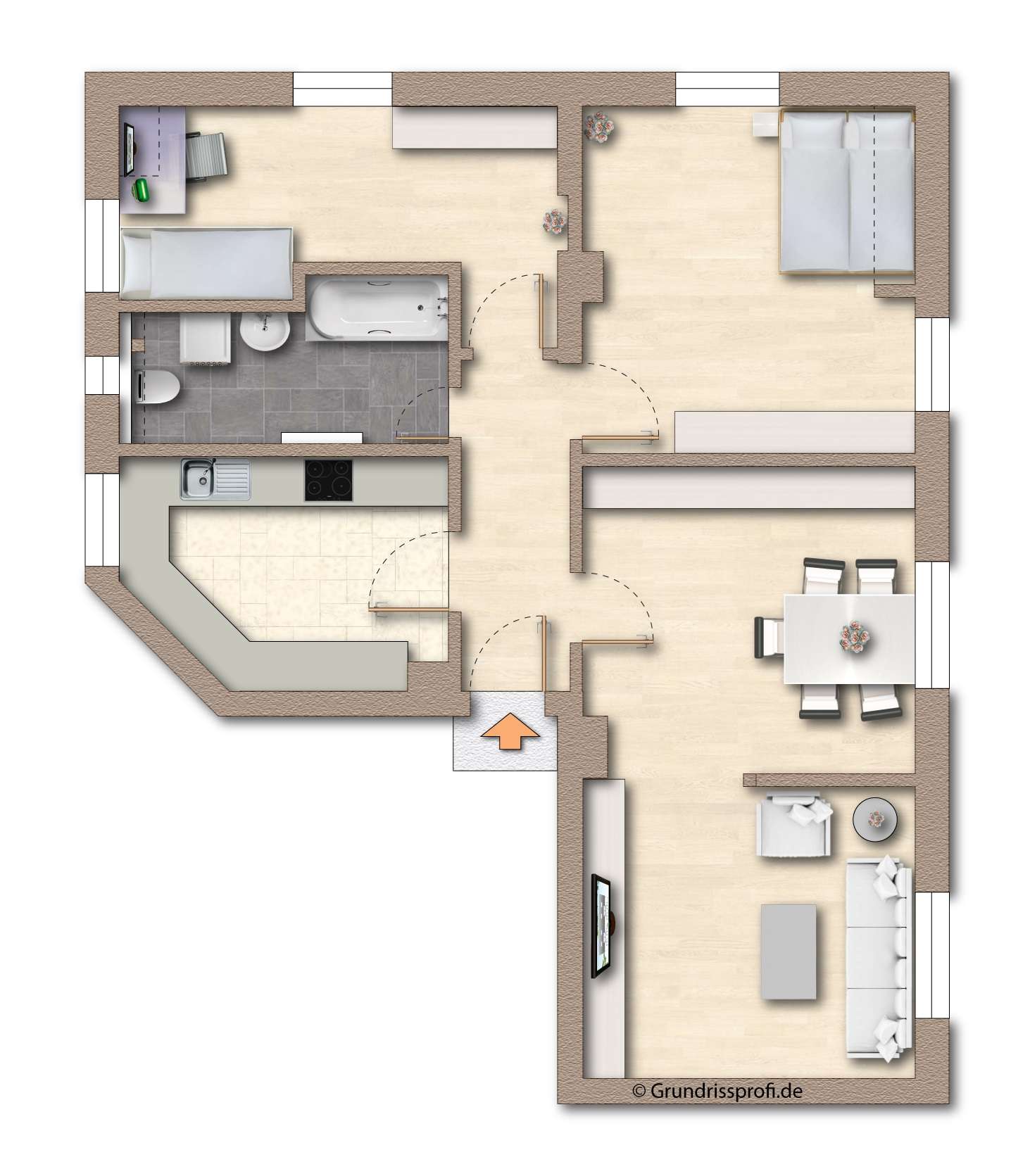 Thumbnail-Wohnung zum Mieten in Hartha 493,00 € 76 m²