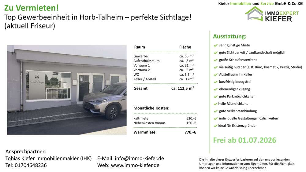 Thumbnail-Büro in Horb am Neckar 620,00 € 112 m²