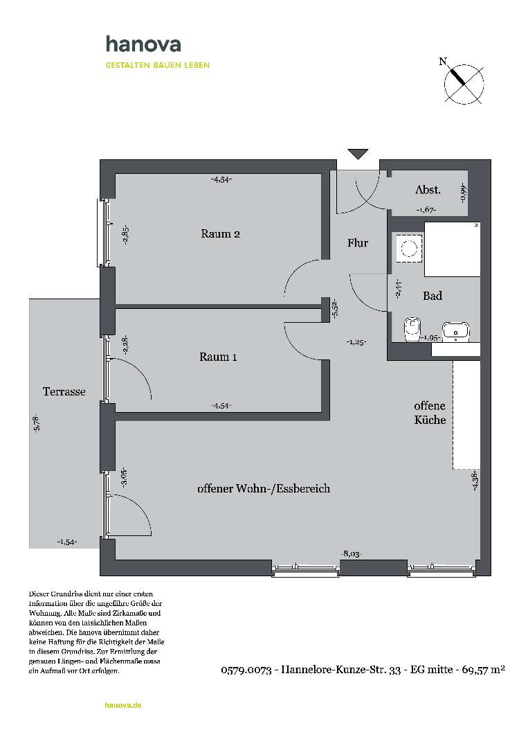 Thumbnail-Wohnung zum Mieten in Hannover 869,62 € 69.57 m²