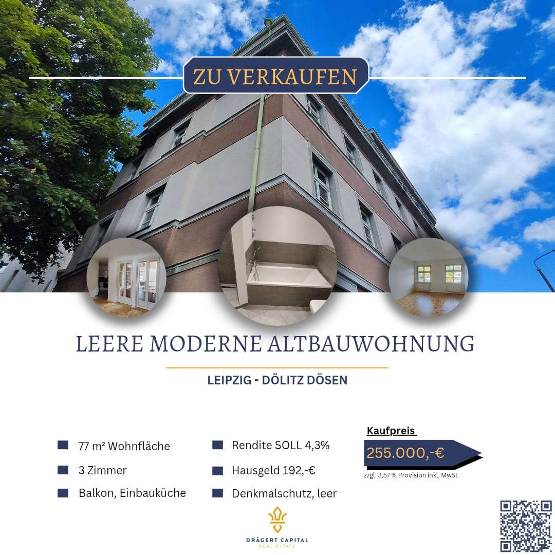 Thumbnail-Wohnung zum Kaufen in Leipzig Dölitz-Dösen 255.000,00 € 76.69 m²