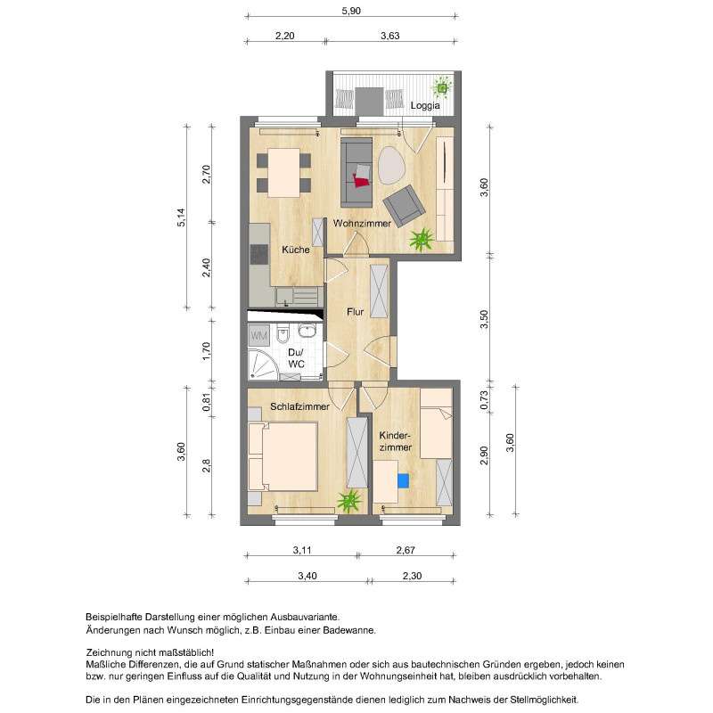Thumbnail-Wohnung zum Mieten in Zwickau 388,60 € 58 m²