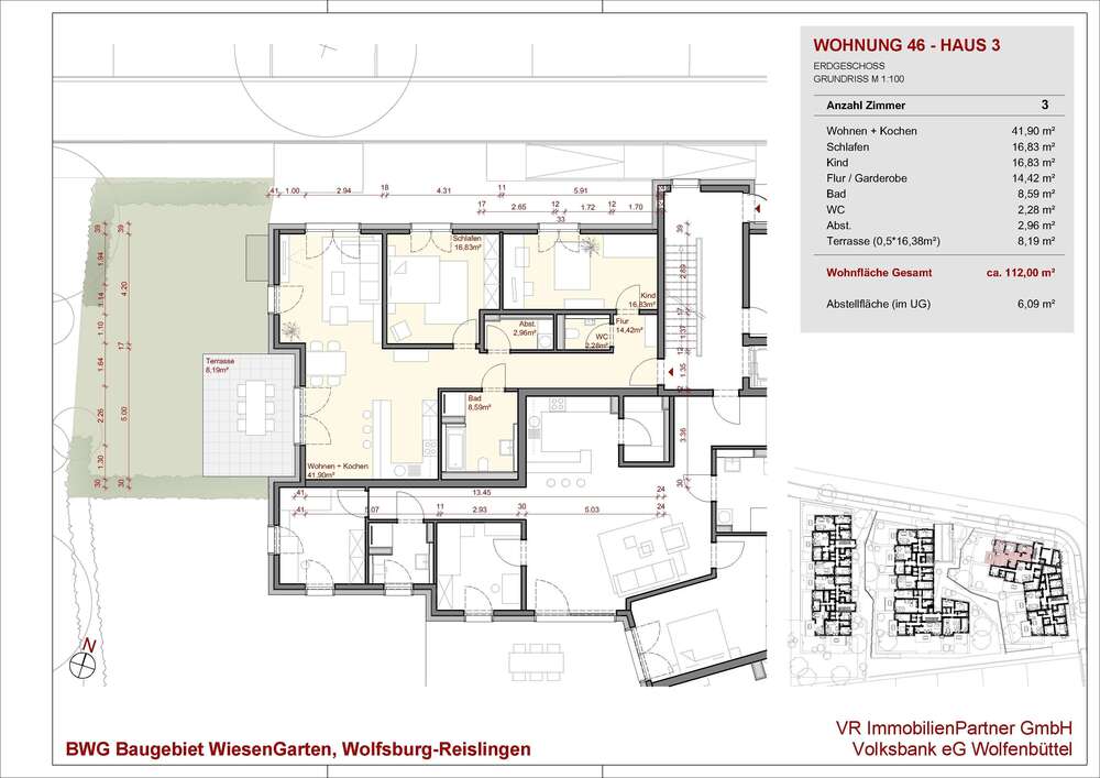 Thumbnail-Wohnung zum Kaufen in Wolfsburg 392.200,00 € 112.01 m²
