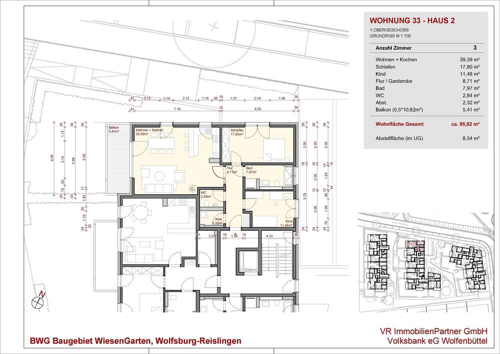 Thumbnail-Wohnung zum Kaufen in Wolfsburg 345.400,00 € 95.92 m²