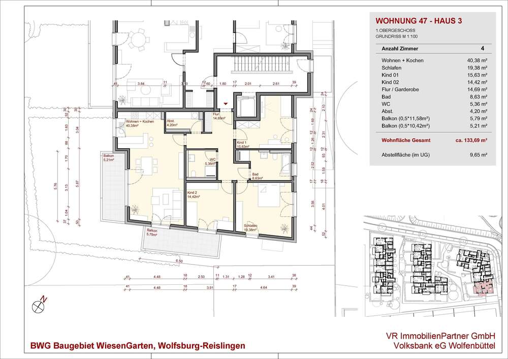 Thumbnail-Wohnung zum Kaufen in Wolfsburg 474.200,00 € 133.68 m²