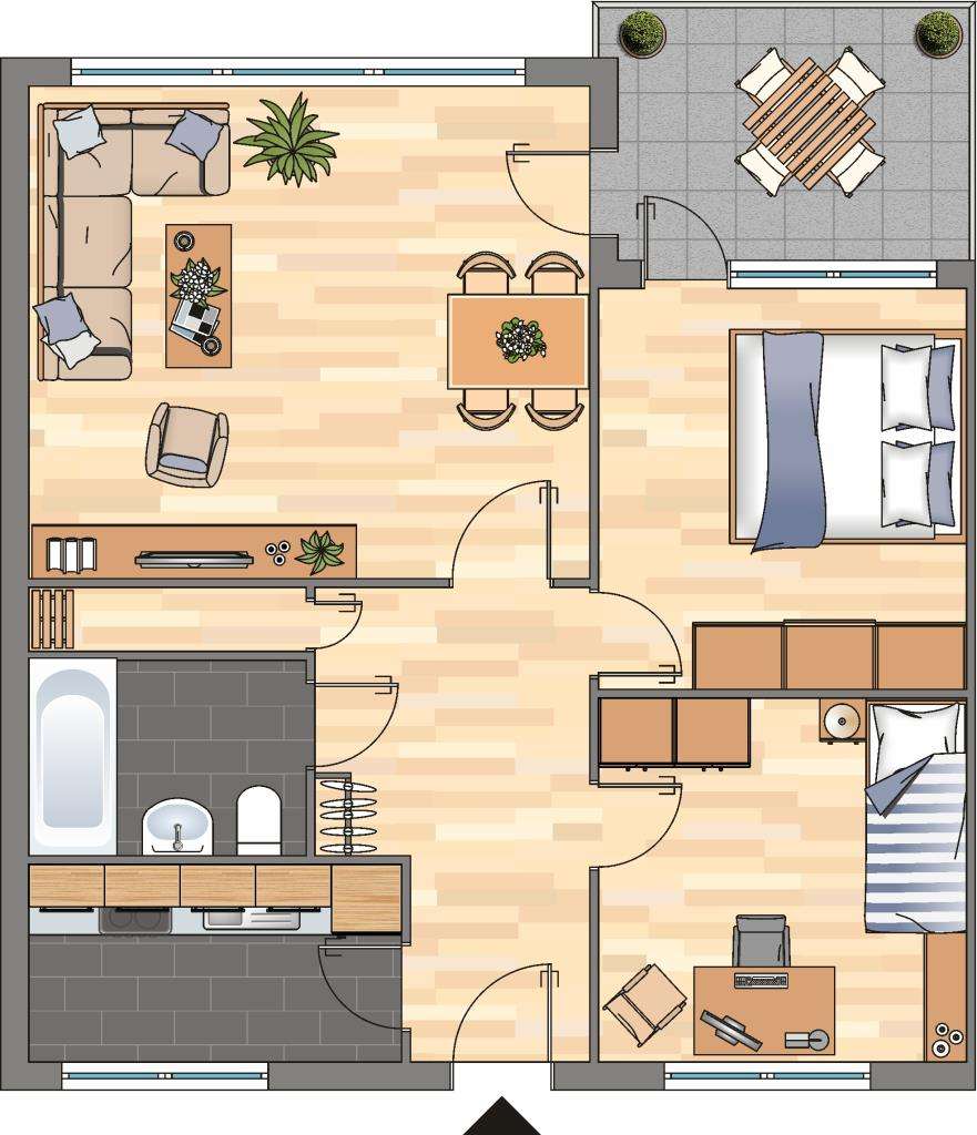 Thumbnail-Wohnung zum Mieten in Krefeld 652,00 € 66 m²