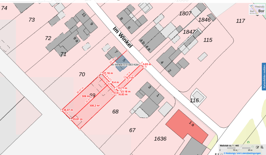 Thumbnail-Grundstück zu verkaufen in Köln 225.000,00 € 342 m²