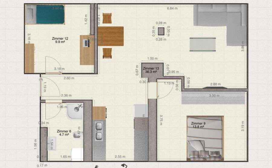 Thumbnail-Wohnung zum Mieten in Dortmund 650,00 € 65 m²