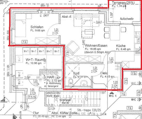 Thumbnail-Wohnung zum Mieten in Heinsberg-Oberbruch 278,33 € 45.8 m²