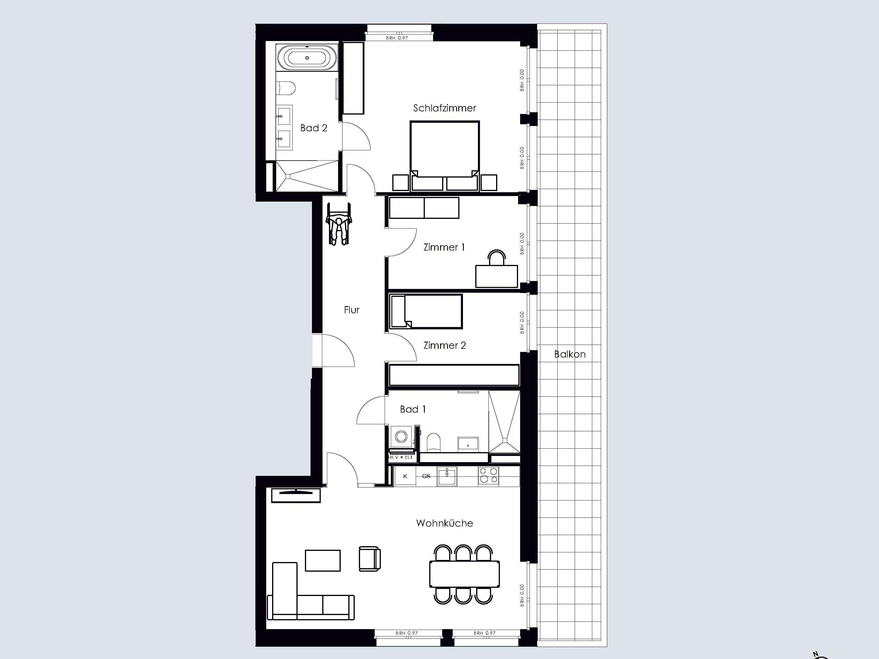 Thumbnail-Wohnung zum Mieten in Bruchsal 1.490,40 € 124.2 m²