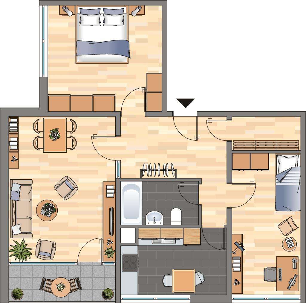 Thumbnail-Wohnung zum Mieten in Dortmund 643,00 € 79.78 m²