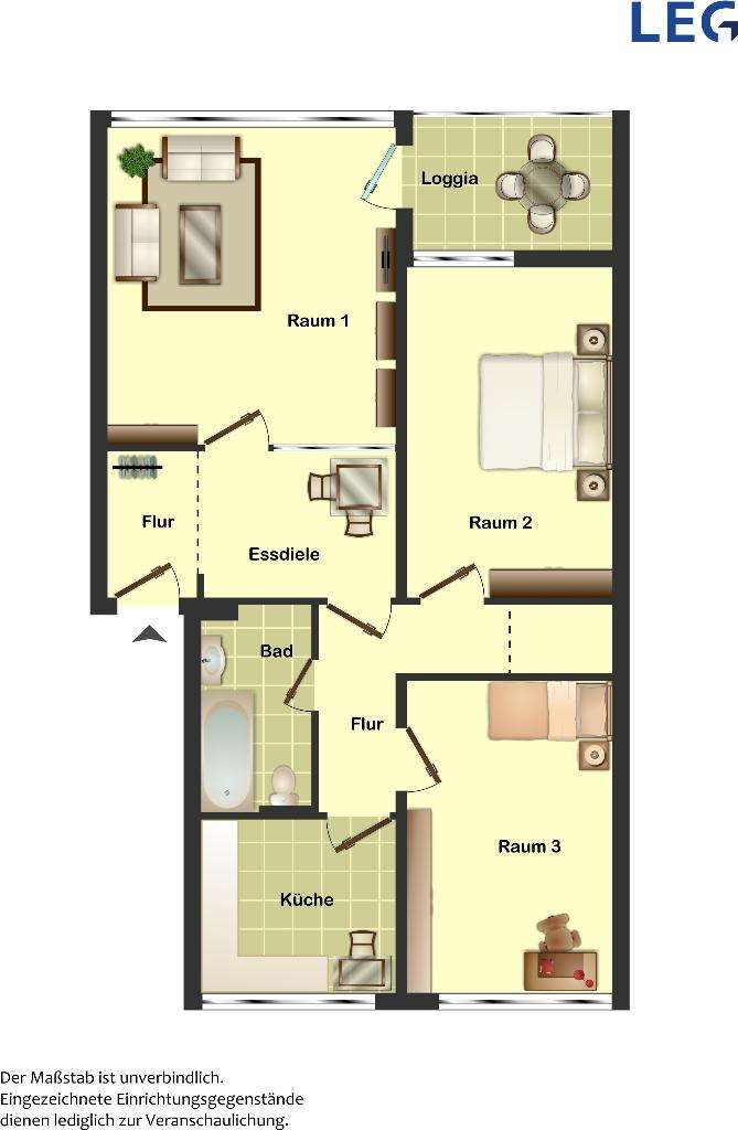 Thumbnail-Wohnung zum Mieten in Hamm 499,00 € 72 m²