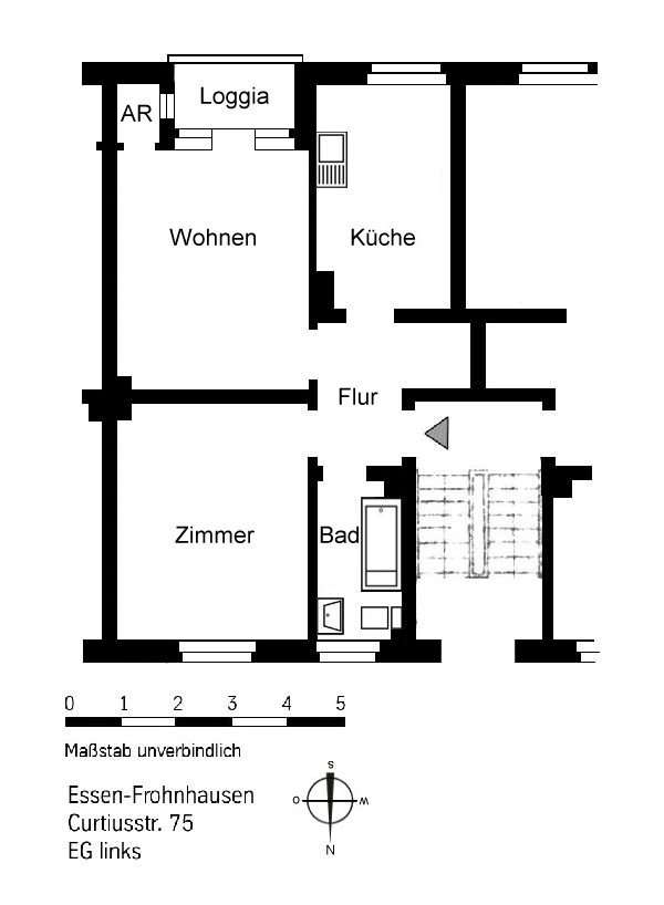 Thumbnail-Wohnung zum Mieten in Essen 469,00 € 50.59 m²