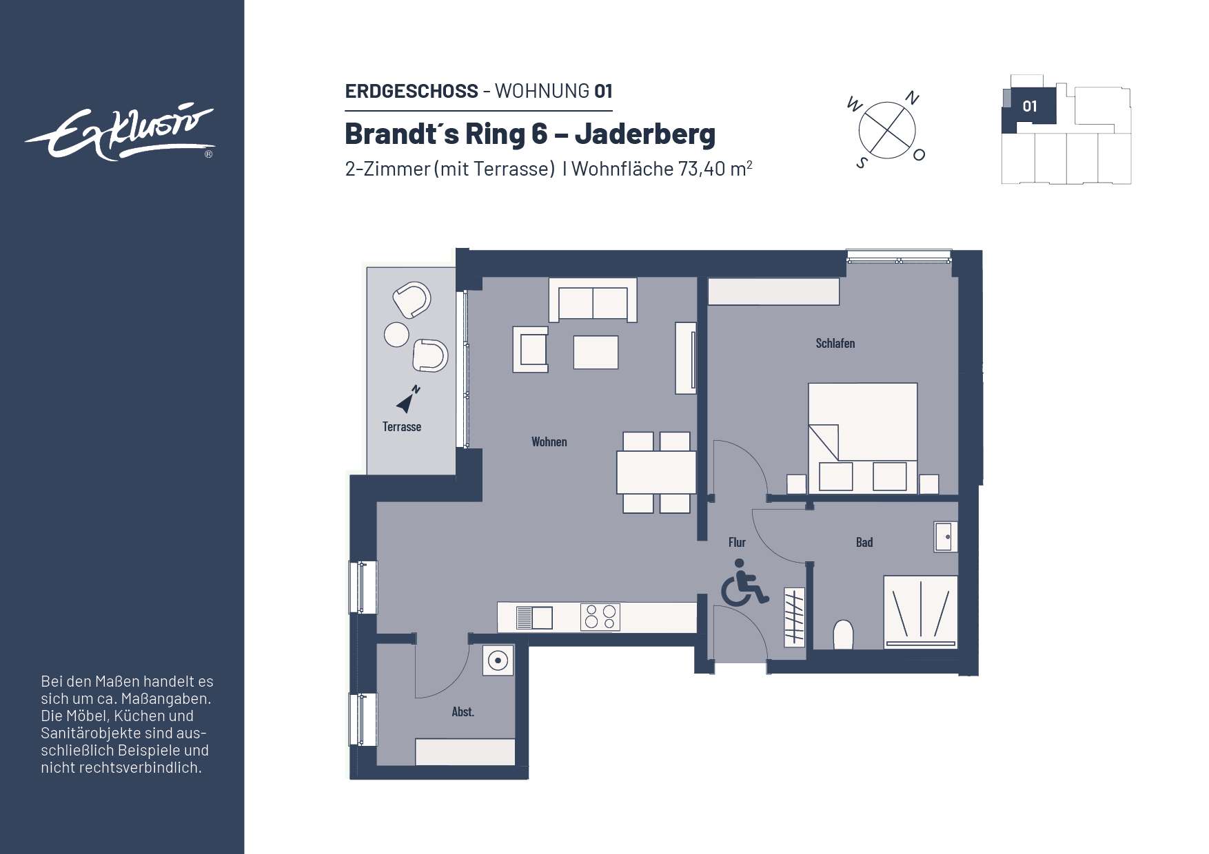 Thumbnail-Wohnung zum Mieten in Jade 535,82 € 73.4 m²