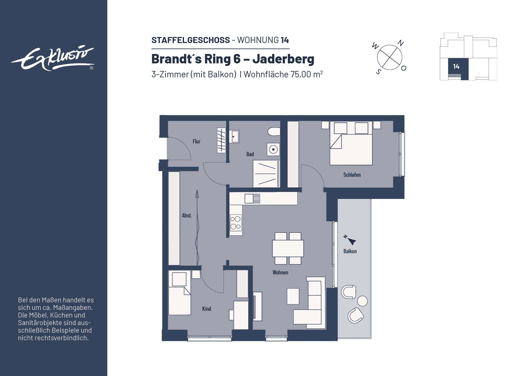 Thumbnail-Wohnung zum Mieten in Jade 547,50 € 75 m²