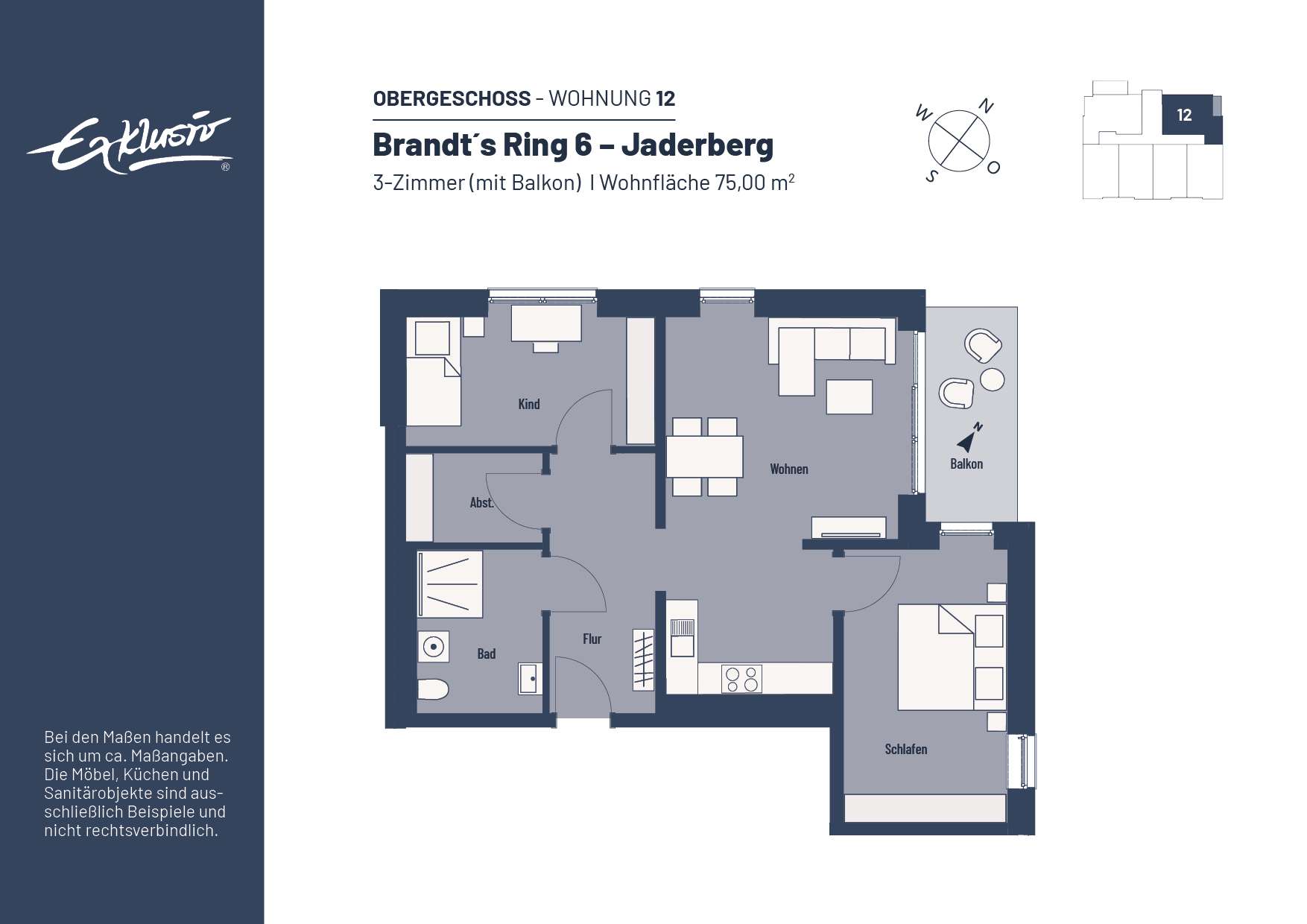 Thumbnail-Wohnung zum Mieten in Jade 547,50 € 75 m²