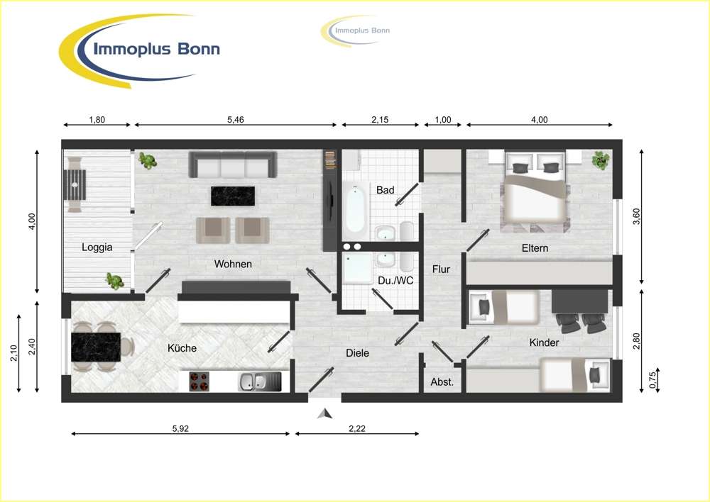 Thumbnail-Wohnung zum Kaufen in Bonn 250.000,00 € 87 m²