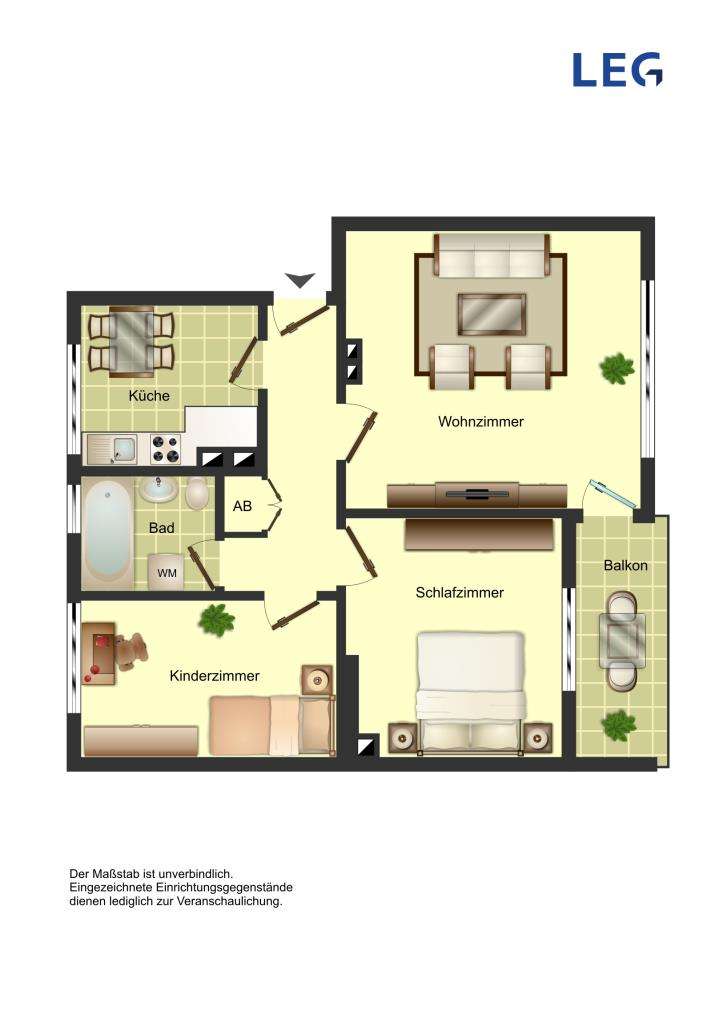 Thumbnail-Wohnung zum Mieten in Bergkamen 509,00 € 63 m²