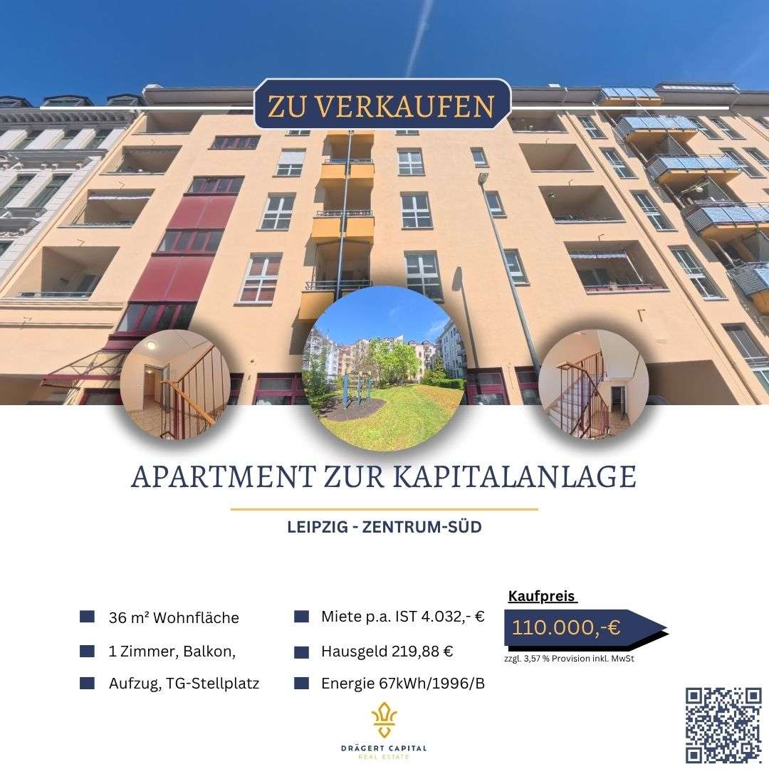 Thumbnail-Wohnung zum Kaufen in Leipzig Leipzig Zentrum-Süd 110.000,00 € 36 m²