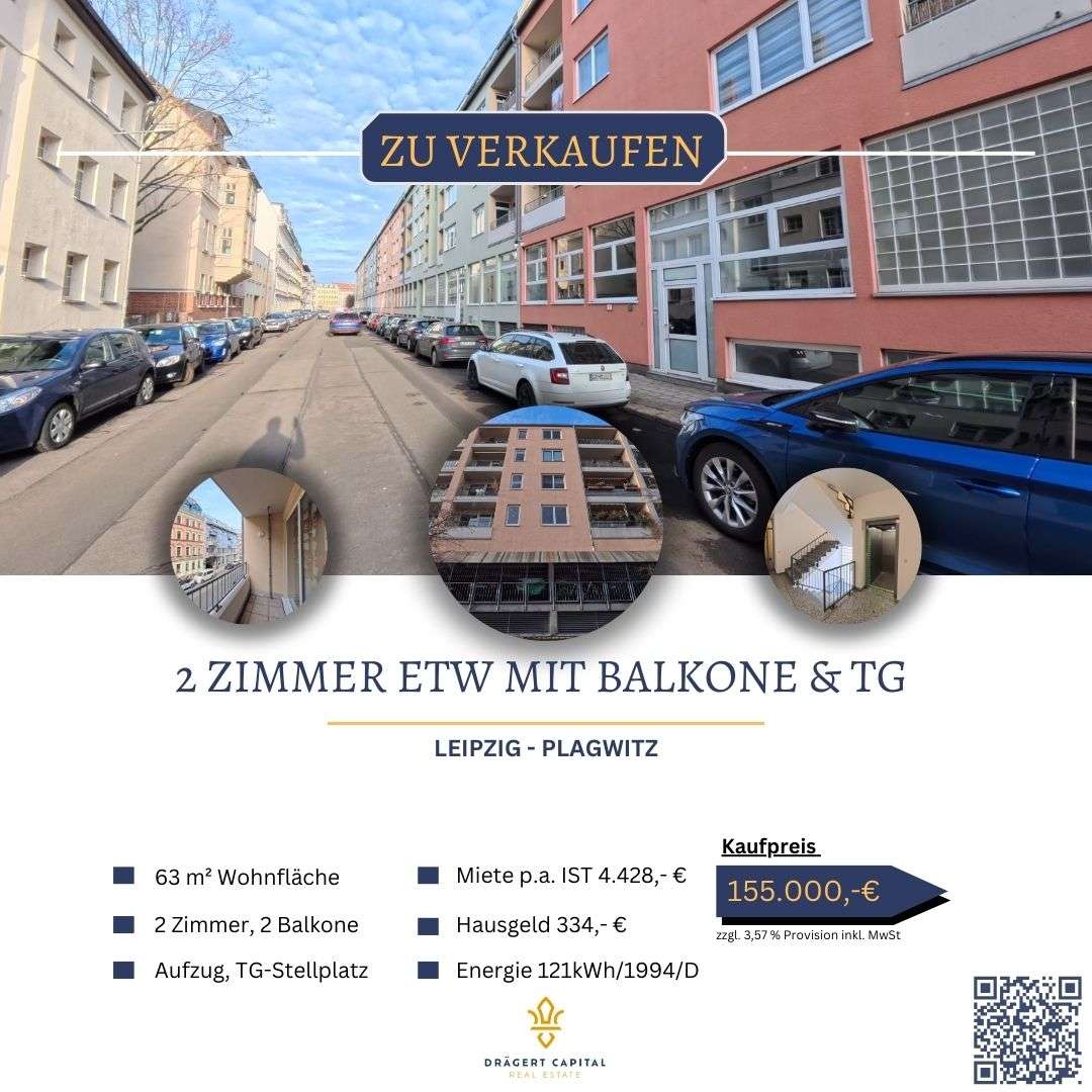 Thumbnail-Wohnung zum Kaufen in Leipzig 155.000,00 € 62.64 m²